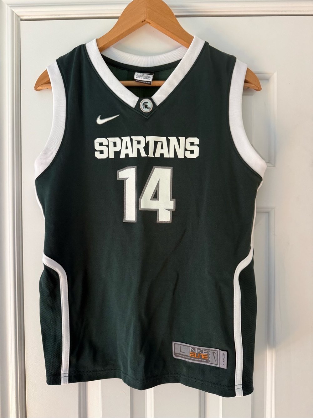 Nike Spartans #14 Green Basketball Jersey